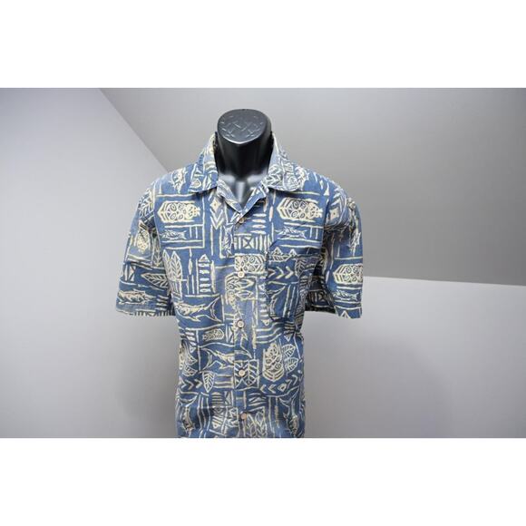 VTG Abercrombie & Fitch Aztec Tribal Southwest Hawaiian Shirt Mens Sz Large - Picture 2 of 10